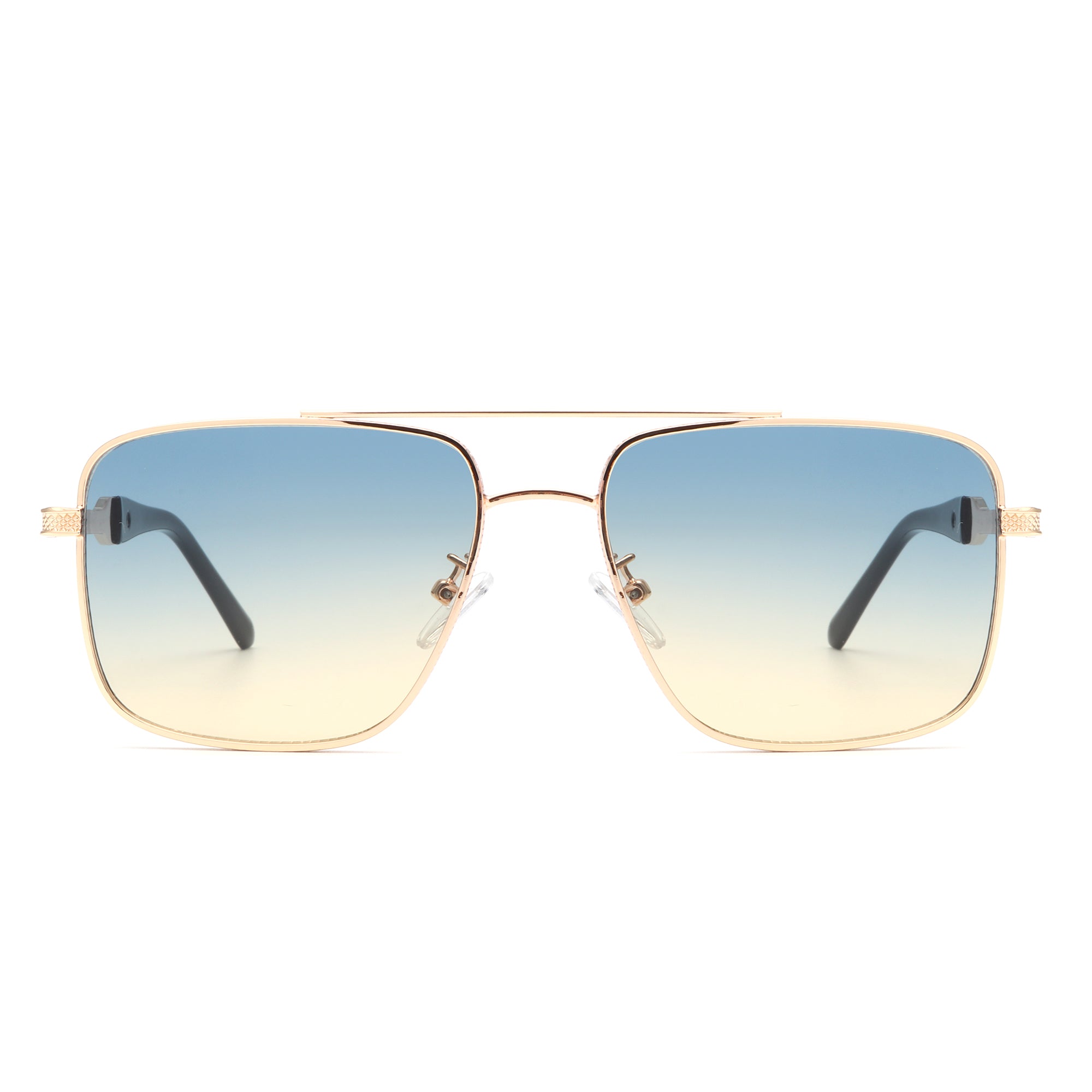 Drift - Square Flat Top Tinted Brow-Bar Fashion Sunglasses