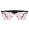 Lythia - Semi-Rimless Fashion Flat Top Sunglasses