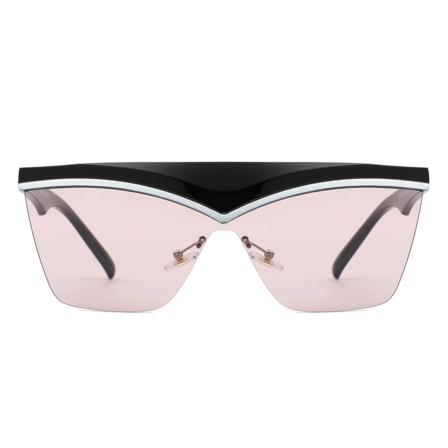 Lythia - Semi-Rimless Fashion Flat Top Sunglasses