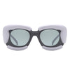 Twirl - Square Geometric Irregular Chunky Fashion Futuristic Sunglasses