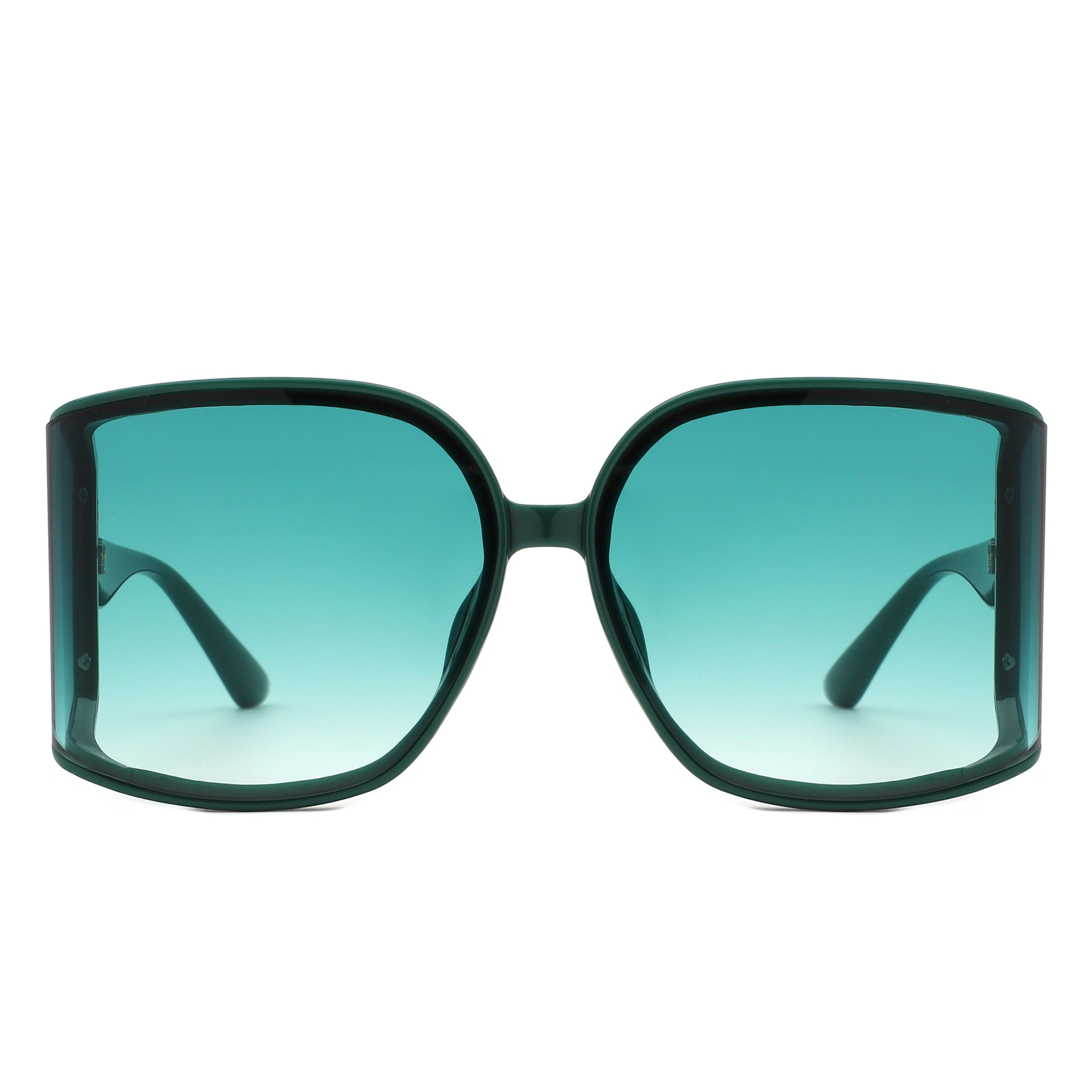 Jolt - Oversized Butterfly Square Curved Lens Sunglasses