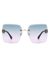 Kaelys - Women's Oversized Rimless Sunglasses