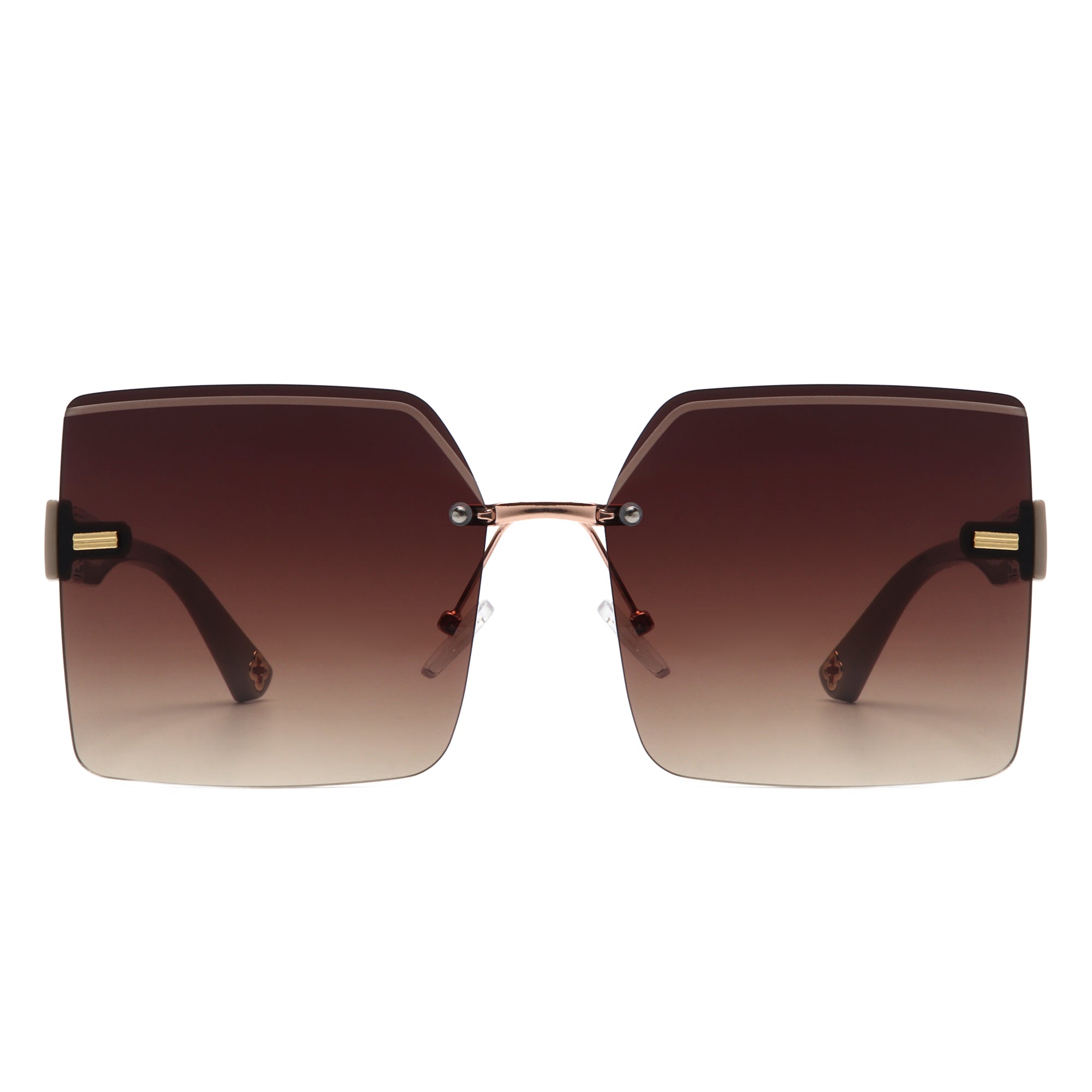 Brisla - Chic Oversized Rimless Square Tinted Fashion Women's Sunglasses