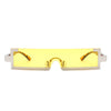 Celestra - Retro Rectangular Narrow Semi Rimless Vintage Slim Fashion Sunglasses