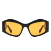 Shimmerz - Square Oversize Irregular Wavy Temple Design Fashion Sunglasses