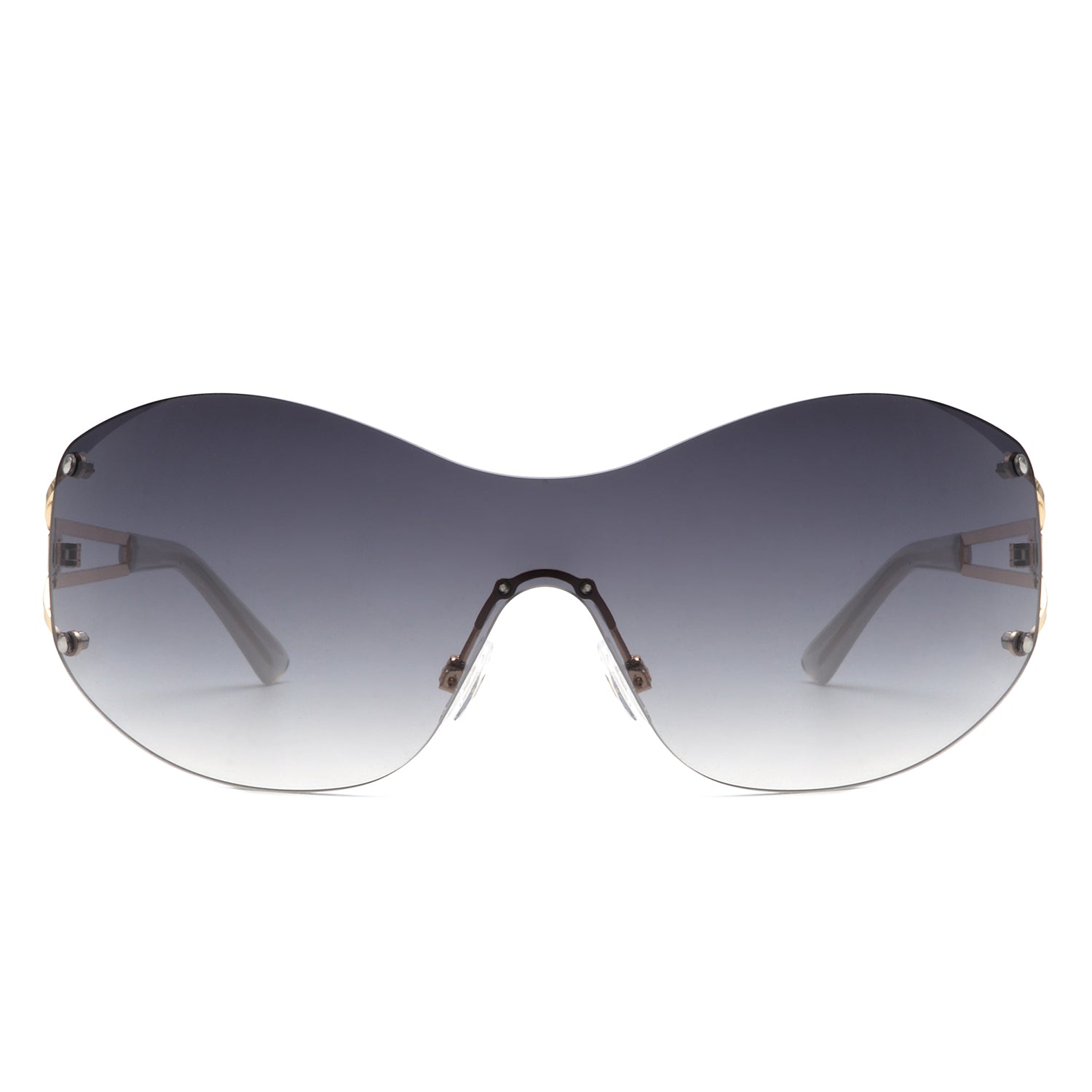 Elandor - Women Rimless Oversize Sleek Oval Fashion Sunglasses