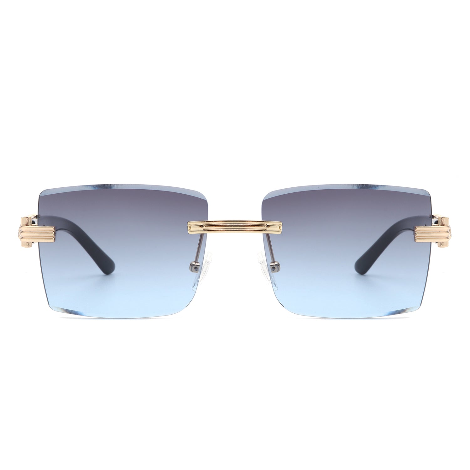 Tycho - Retro Rimless Square Tinted Flat Top Sunglasses