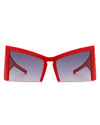 Elyndor - Oversized Geometric Square Semi-Rimless Cat Eye Sunglasses