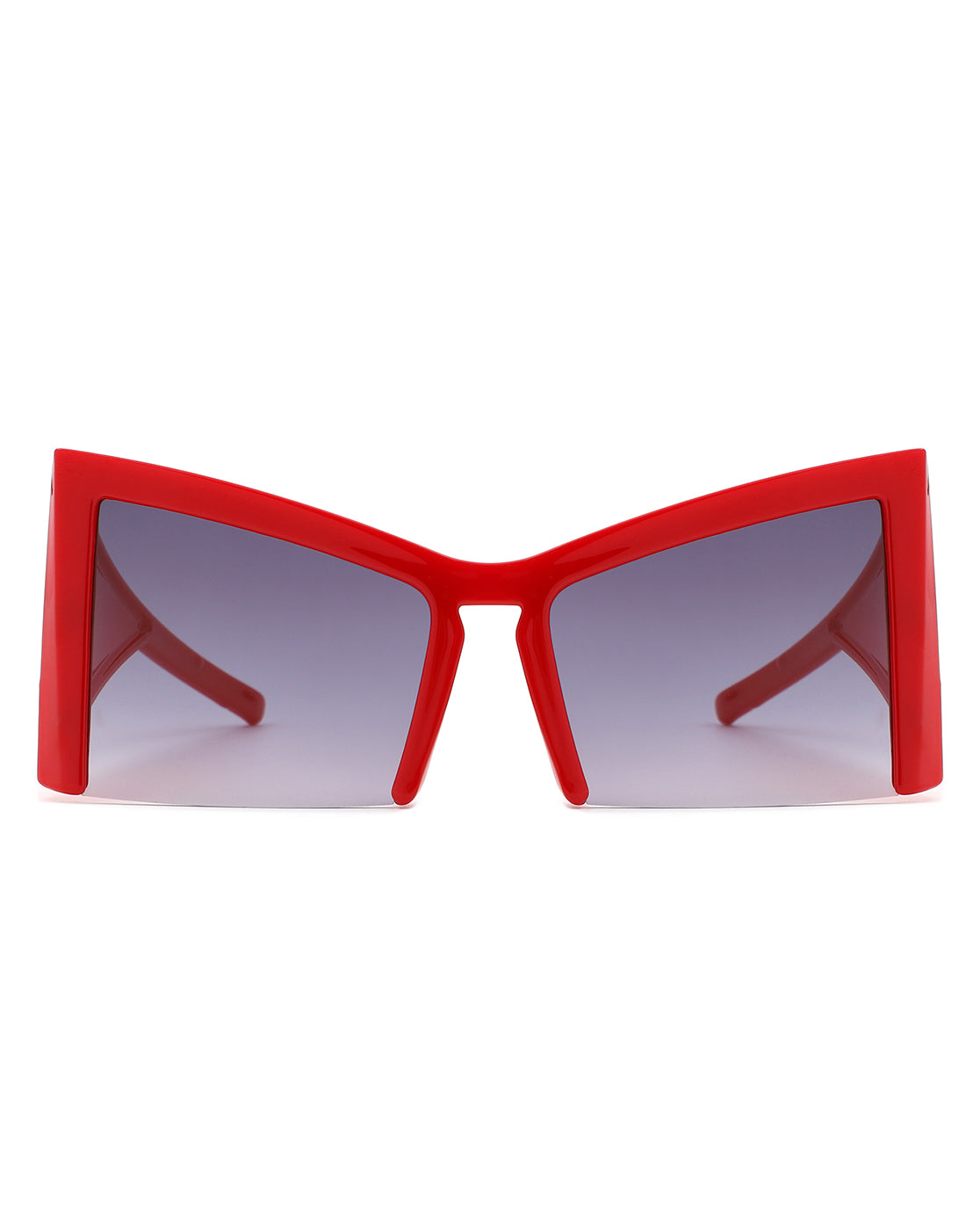 Elyndor - Oversized Geometric Square Semi-Rimless Cat Eye Sunglasses