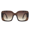 Vaelos - Chunky Flat Top Square  Thick Frame Sunglasses