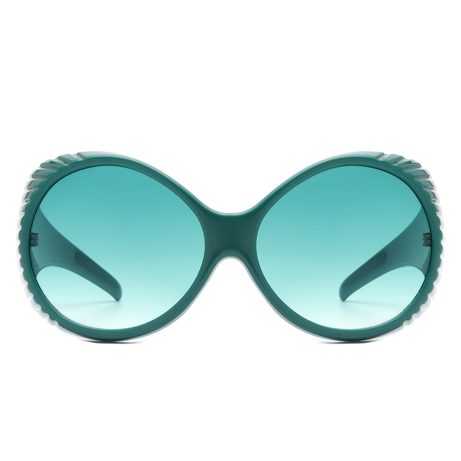 Radiant - Oversized Round Wrap-Around Fashion Women's Sunglasses