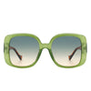 Kestrela - Women Oversize Flat Top Tinted Fashion Square Sunglasses