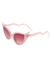 Sylven - Women's Fashion High Pointed Cat Eye Sunglasses with Wavy Design