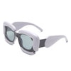 Twirl - Square Geometric Irregular Chunky Fashion Futuristic Sunglasses