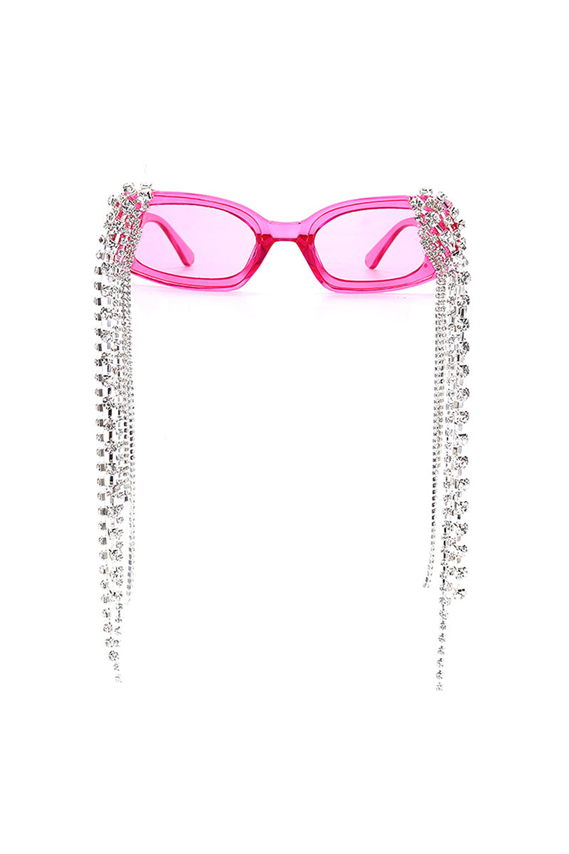 Thyria - Modern Luxury Rhinestone Chi Rectangle Women's Sunglasses