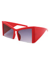 Elyndor - Oversized Geometric Square Semi-Rimless Cat Eye Sunglasses