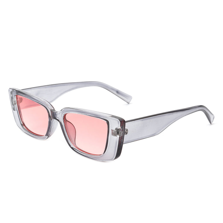 Netheria - Rectangle Retro Narrow Flat Lens Fashion Slim Sunglasses