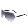 Evanesce - Oversize Rhinestone Design Fashion Women Aviator Sunglasses