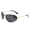 Oceandew - Retro Rimless Oval Tinted Fashion Round Sunglasses