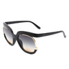 Emberlyn - Women Oversize Half Frame Irregular Design Fashion Round Sunglasses