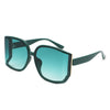 Jolt - Oversized Butterfly Square Curved Lens Sunglasses