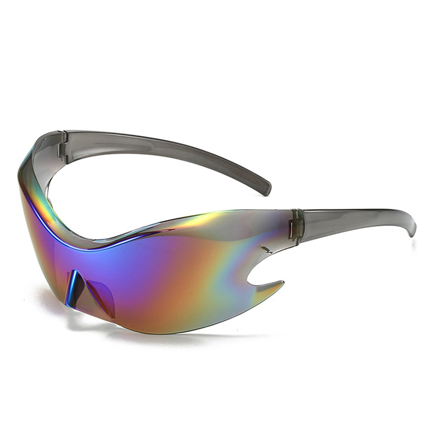 Whiestan - Futuristic Mirrored Sleek Wrap Around Sports Sunglasses -  Cramilo Eyewear - Stylish & Trendy Eyewear
