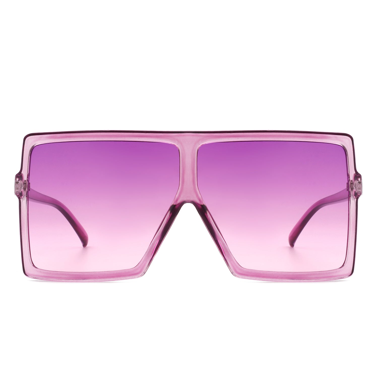 Amarylla - Oversize Flat Top Square Tinted Women Fashion Sunglasses Purple