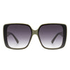 Lunacove - Square Retro Oversize Fashion Flat Top Women Sunglasses