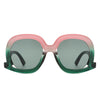 Lumisilk - Women Round Oversize Geometric Irregular Fashion Sunglasses