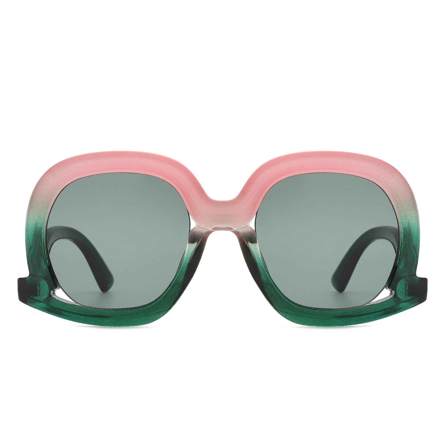 Lumisilk - Oversized Geometric Irregular Round Sunglasses for Women