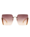 Nysera - Rimless Fashion Square Flat Top Sunglasses