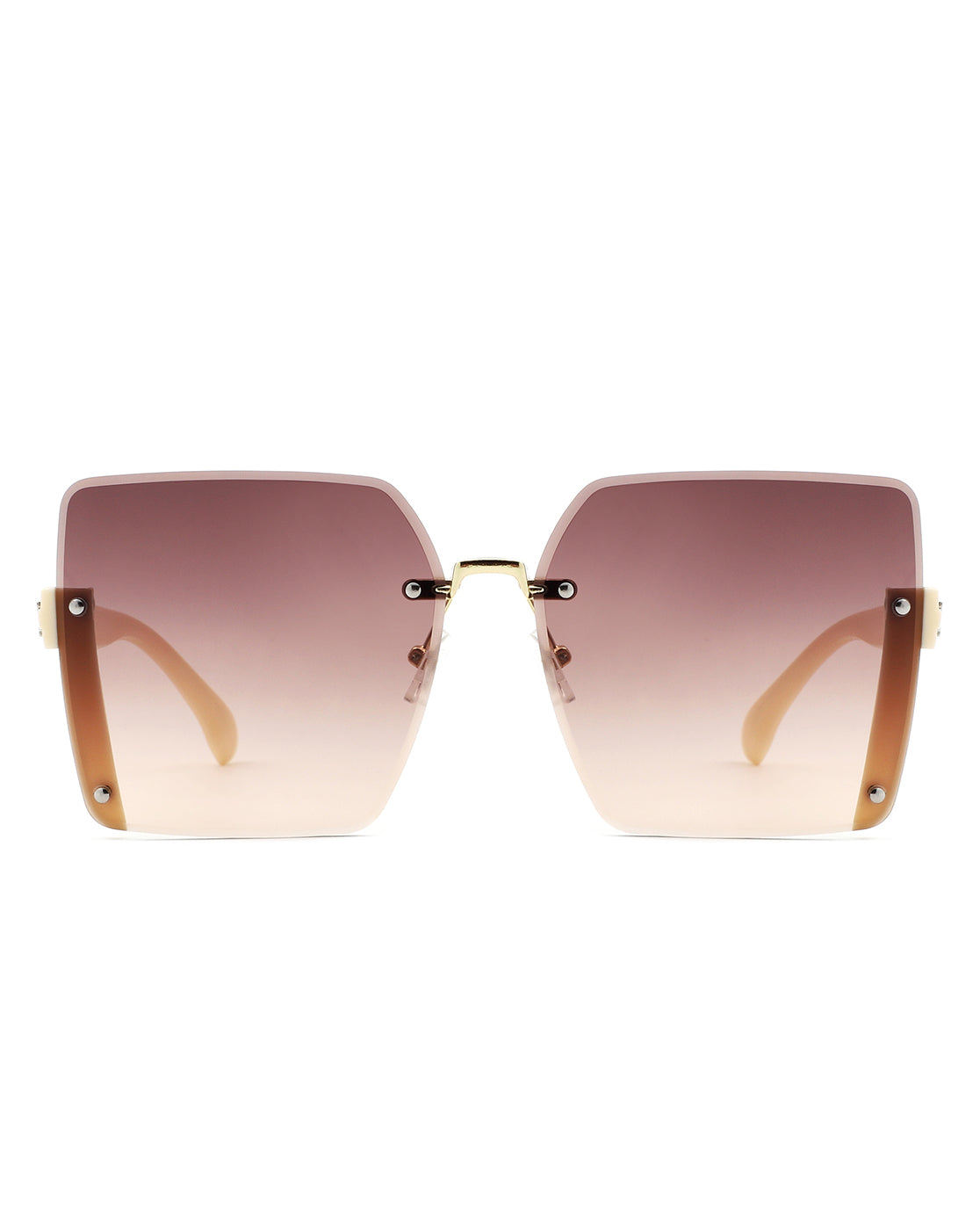 Nysera - Rimless Fashion Square Flat Top Sunglasses