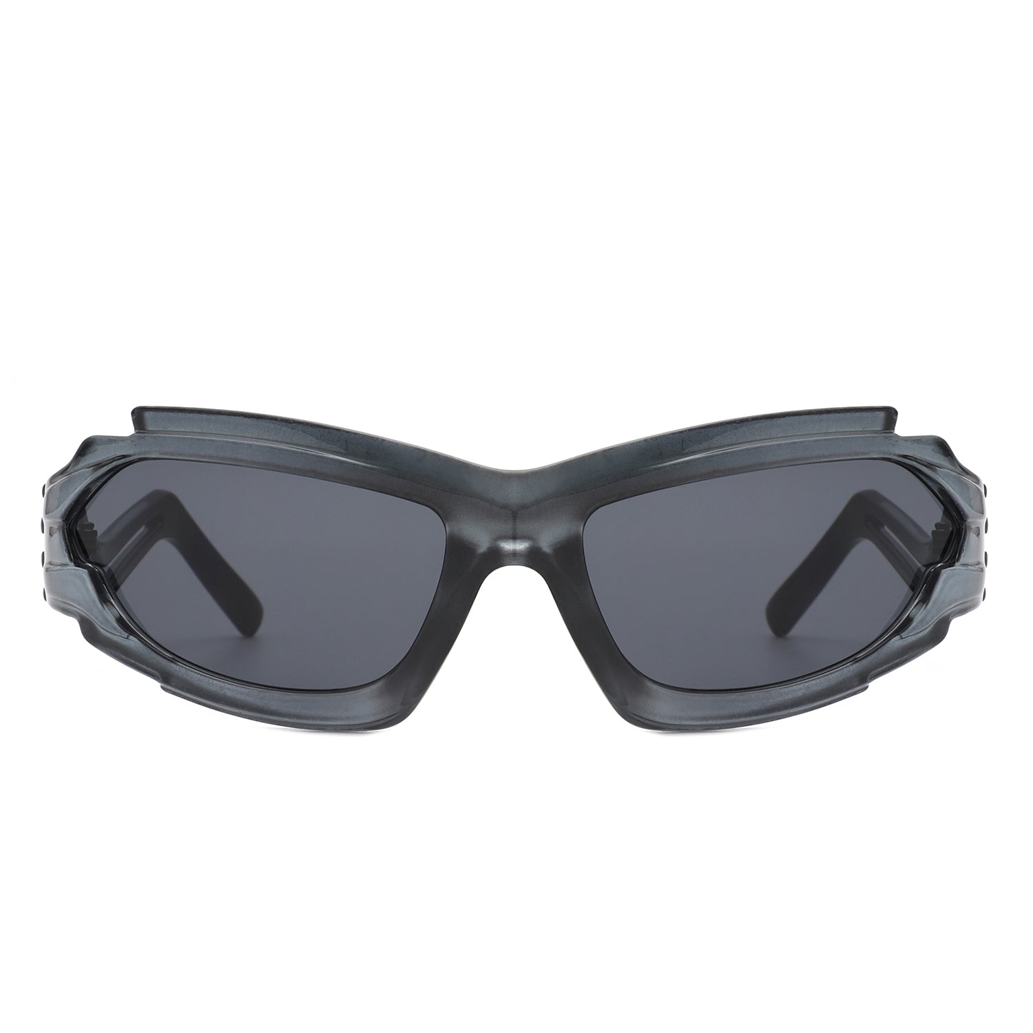 Moonhaze - Futuristic Rectangle Sport Wrap Around Sunglasses