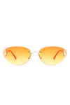 Myral - Women's Chic Frameless Oval Heart Designed Cat Eye Sunglasses