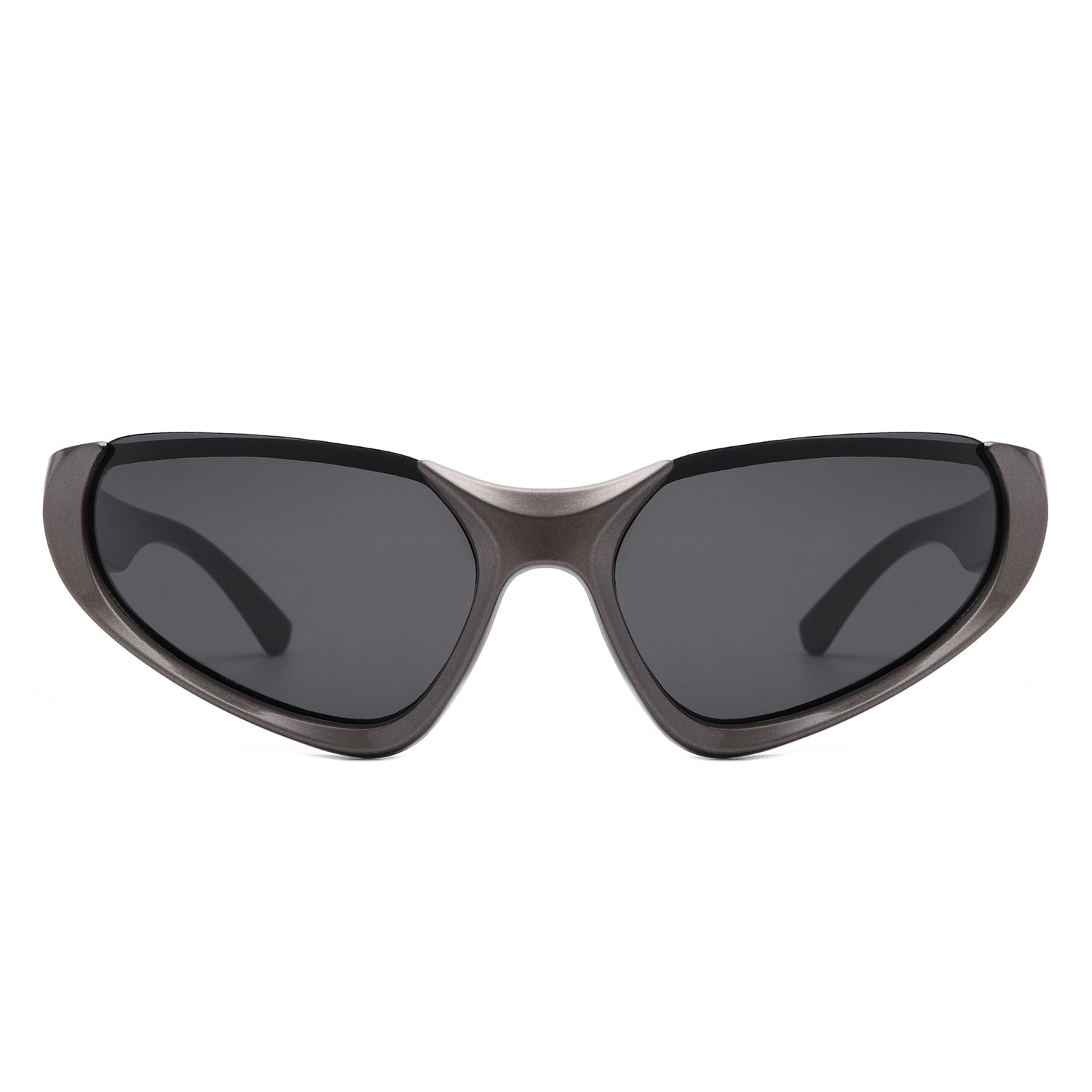 Dazzling - Retro Rectangle Wrap Around Fashion Sunglasses
