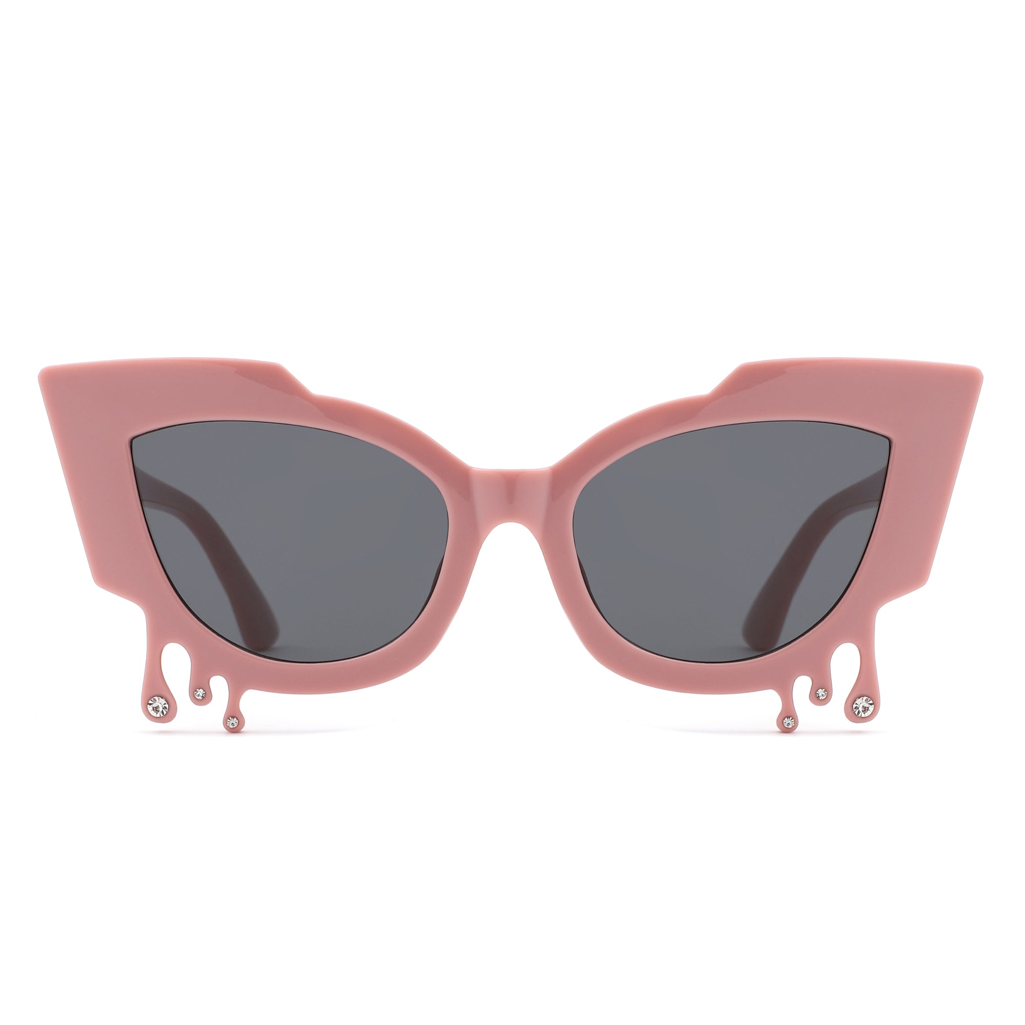 Surge - Irregular Cat Eye Rhinestone Drip Women's Fashion Sunglasses