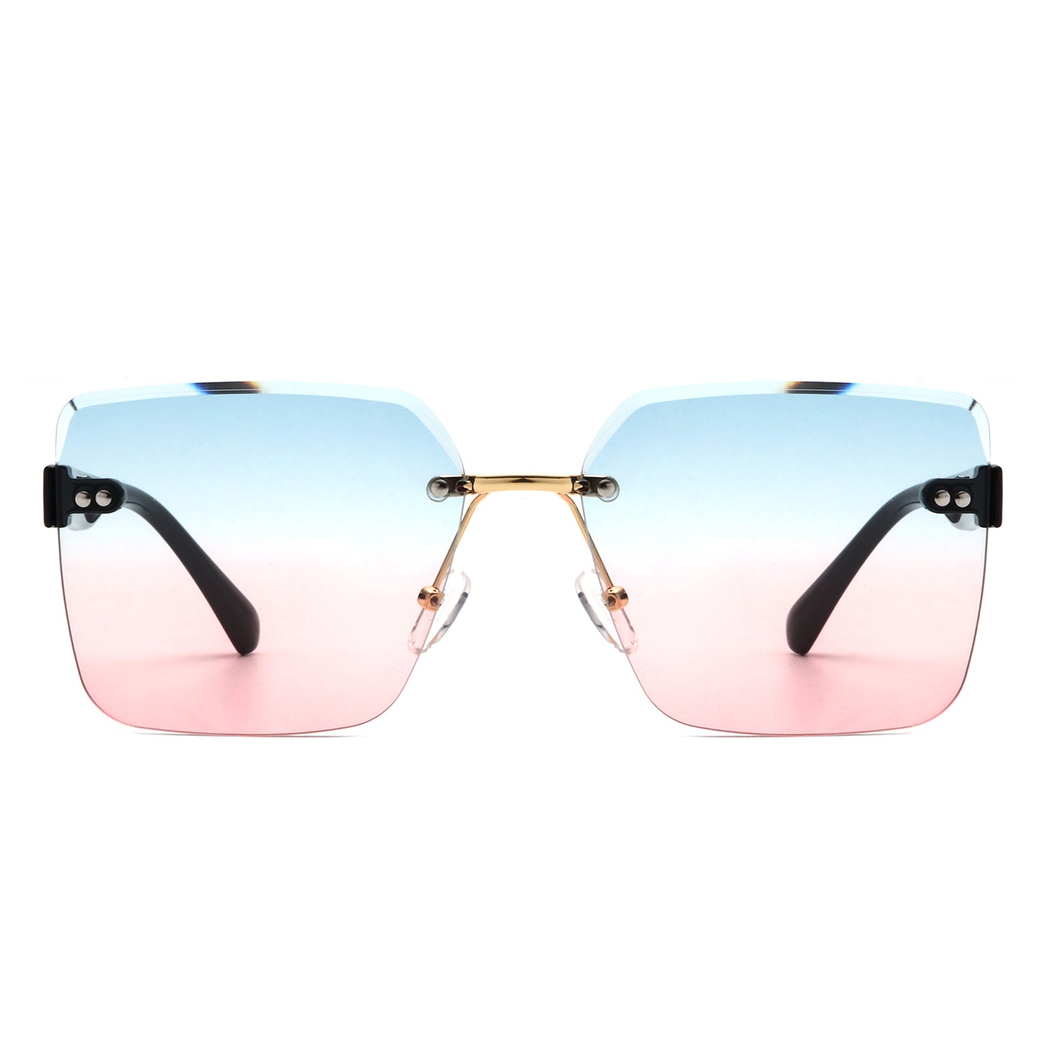 Aspos - Square Rimless Fashion Tinted Women Sunglasses