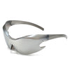 Whiestan - Futuristic Mirrored Sleek Wrap Around Sports Sunglasses