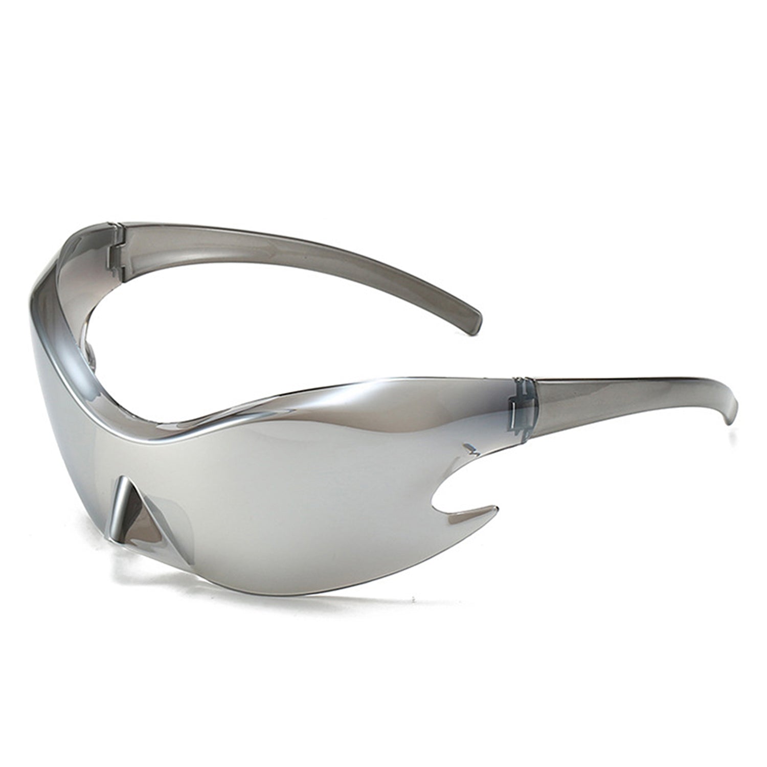 Whiestan - Futuristic Mirrored Sleek Wrap Around Sports Sunglasses Rainbow