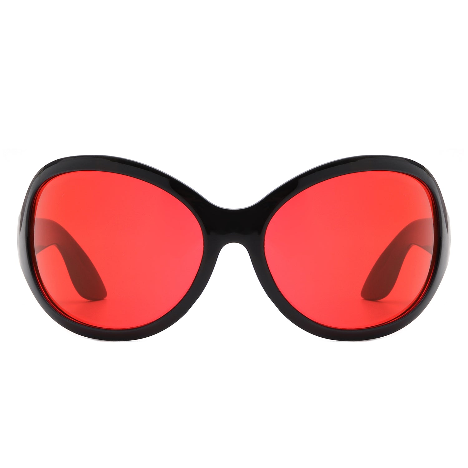 Aurora - Oversize Fashion Curved Large Women Round Sunglasses