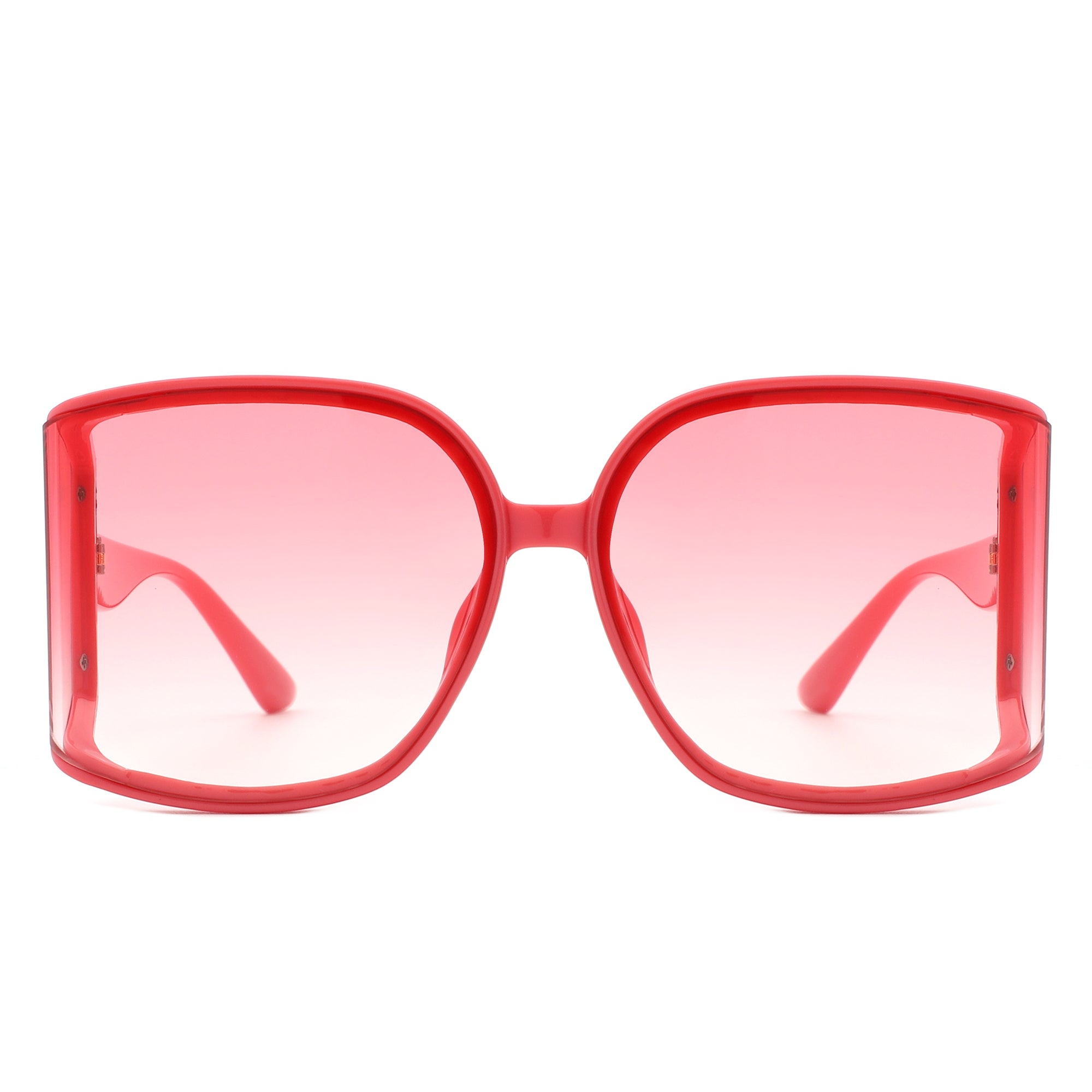 Jolt - Oversized Butterfly Square Curved Lens Sunglasses