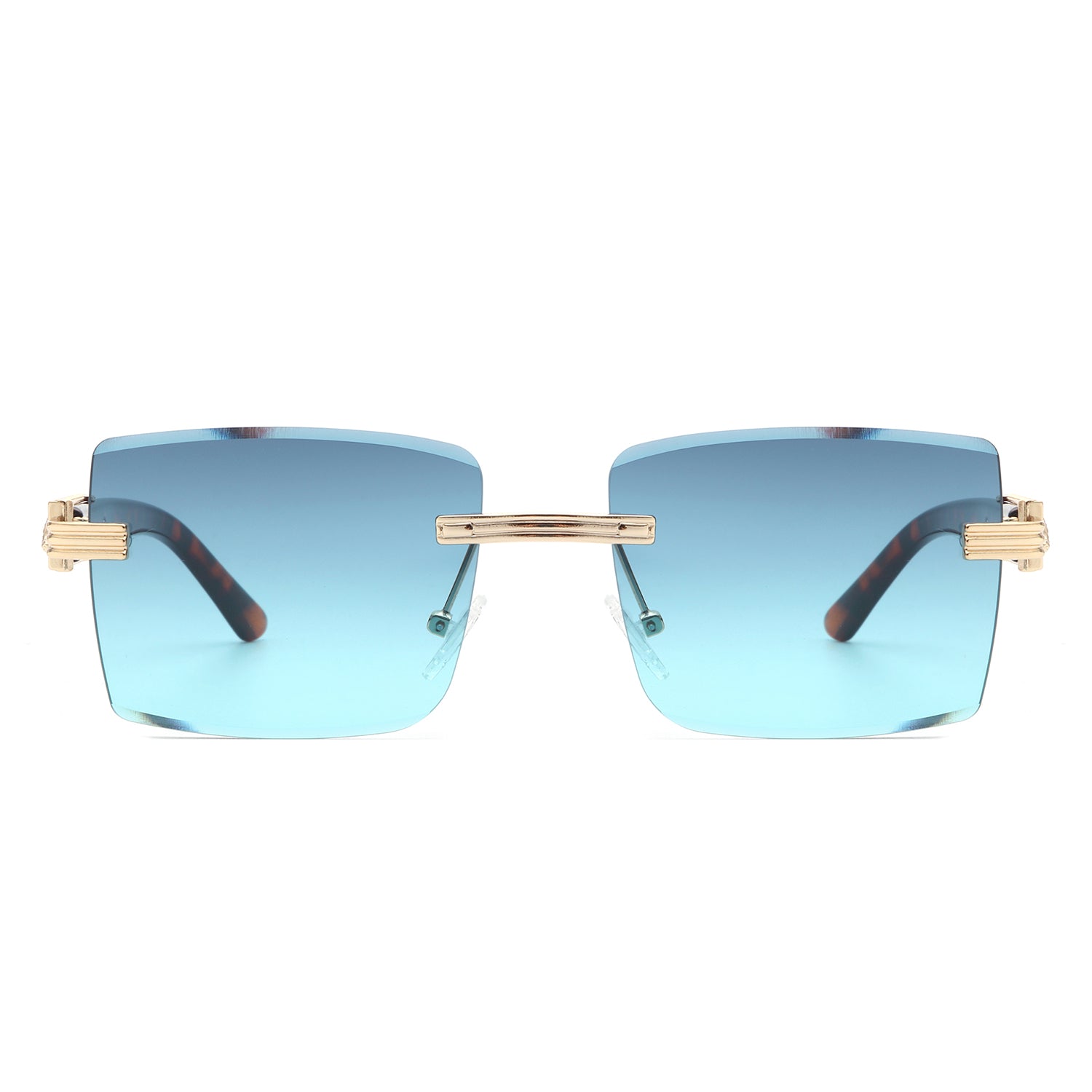 Tycho - Retro Rimless Square Tinted Flat Top Sunglasses