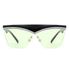 Lythia - Semi-Rimless Fashion Flat Top Sunglasses