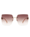 Kaelys - Women's Oversized Rimless Sunglasses