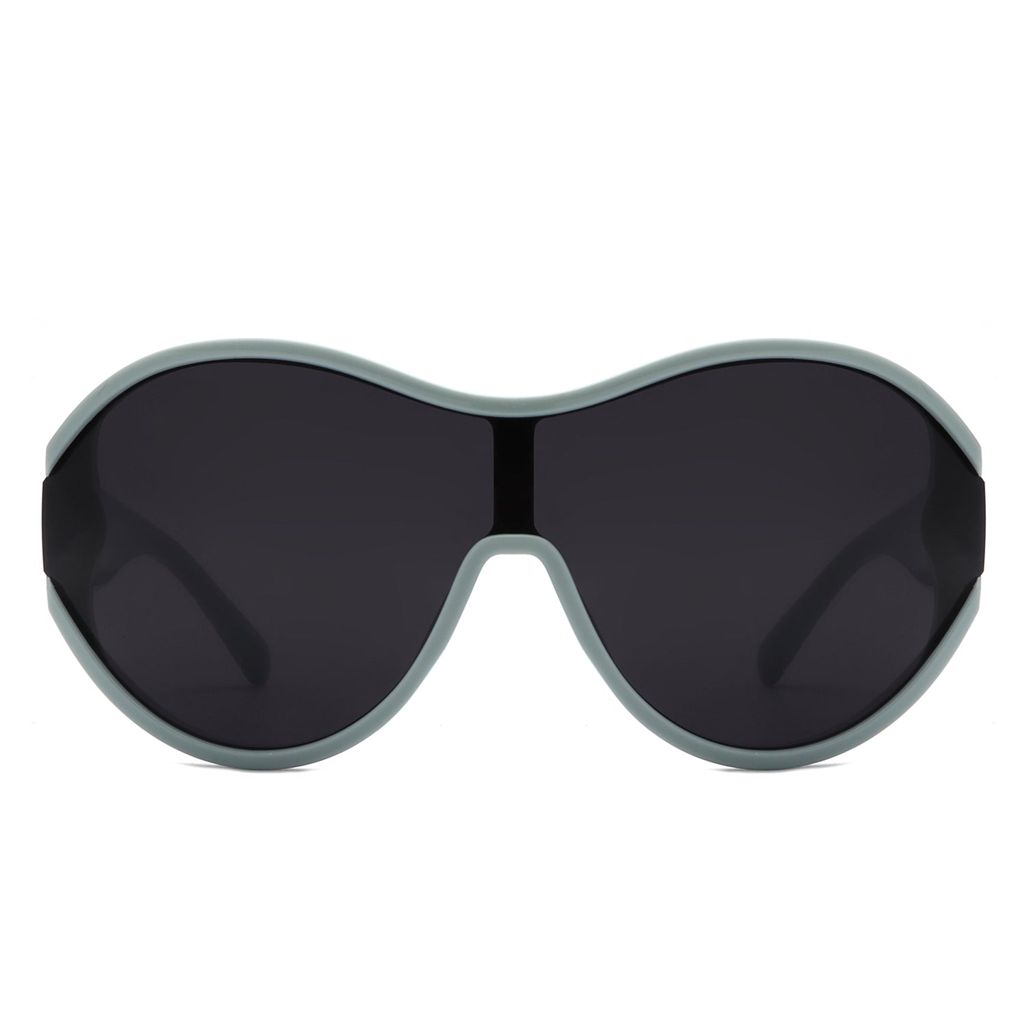Gwyneth - Retro Oversized Oval Curved Round Sunglasses
