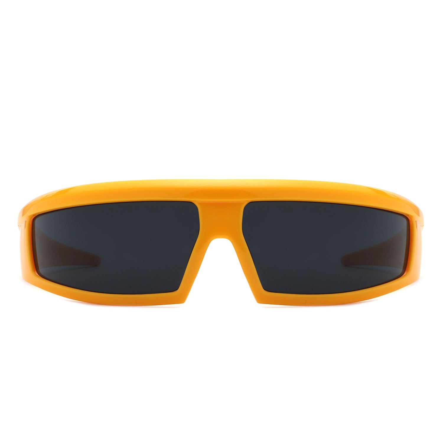 Starwise - Rectangle Y2K Futuristic Sports Flat Top Wrap Around Sunglasses Green