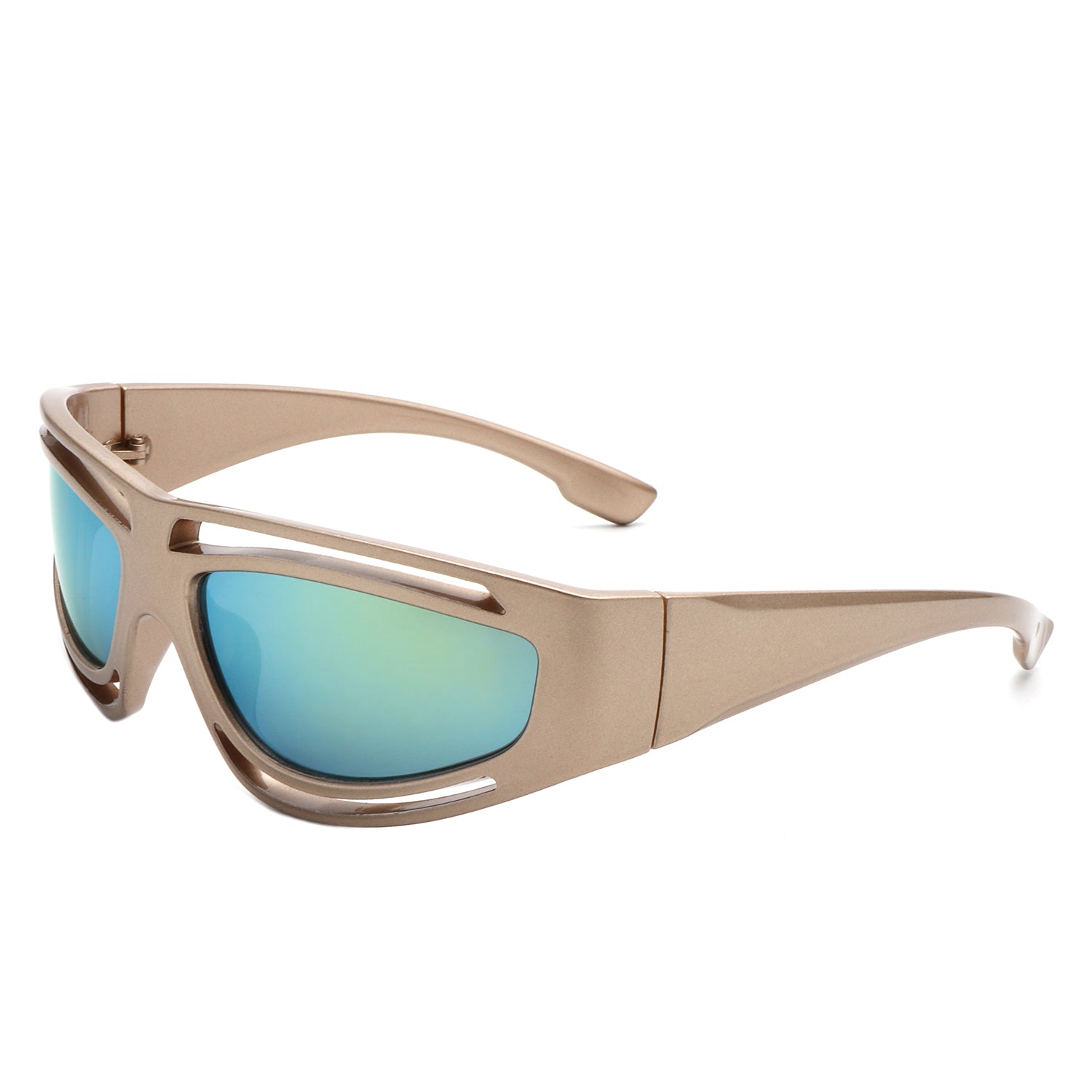 Wrap around best sale rectangle sunglasses