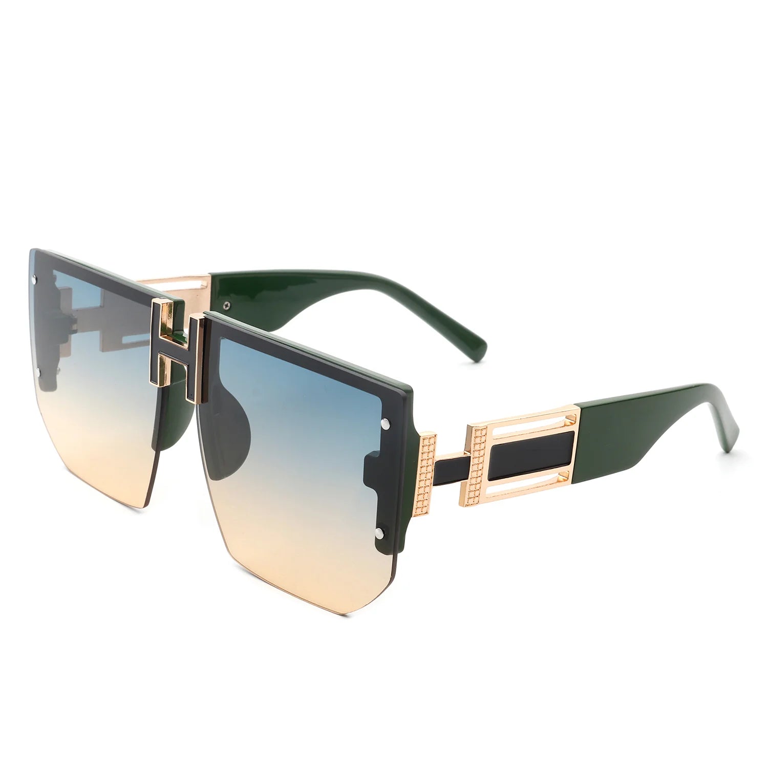 Kaelor - Square Oversized Flat Top Gradient Half Frame