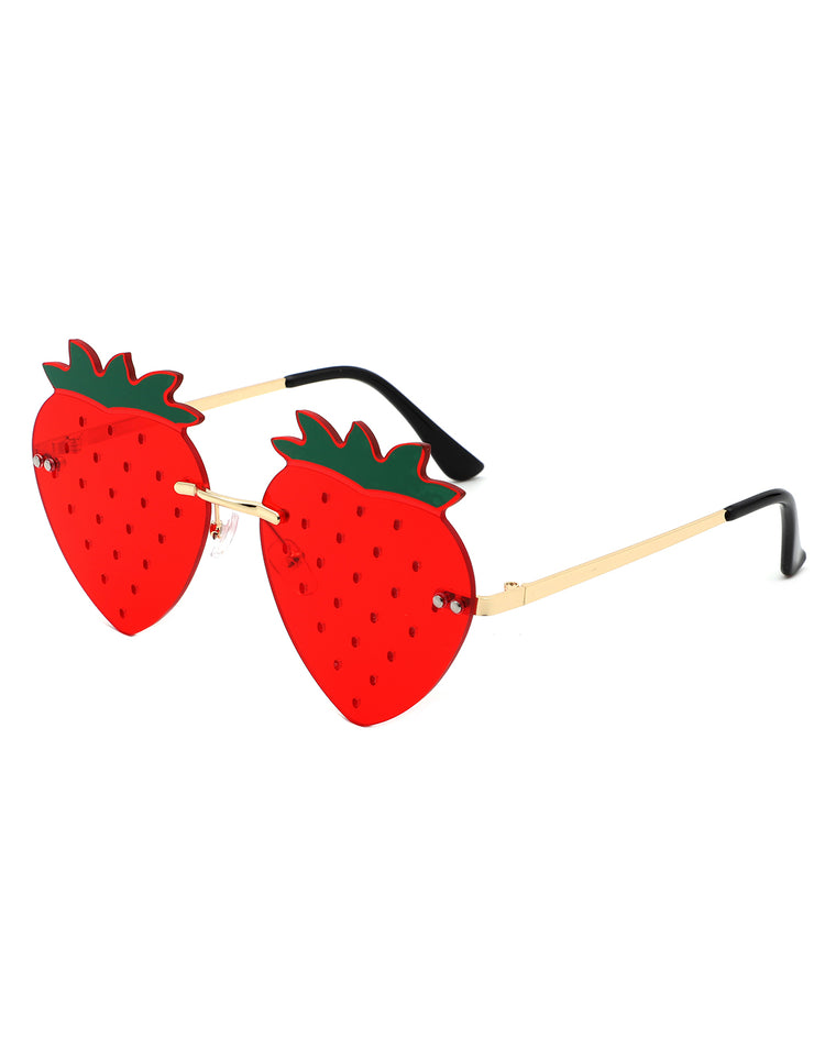 Drakon - Cramilo Summer Party Novelty Colored Strawberry Frame Unisex Sunglasses