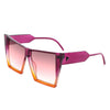 Skyhaste - Women Square Oversize Flat Top Fashion Sunglasses